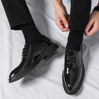 Men's Patent Lace Up Derby Formal Shoes