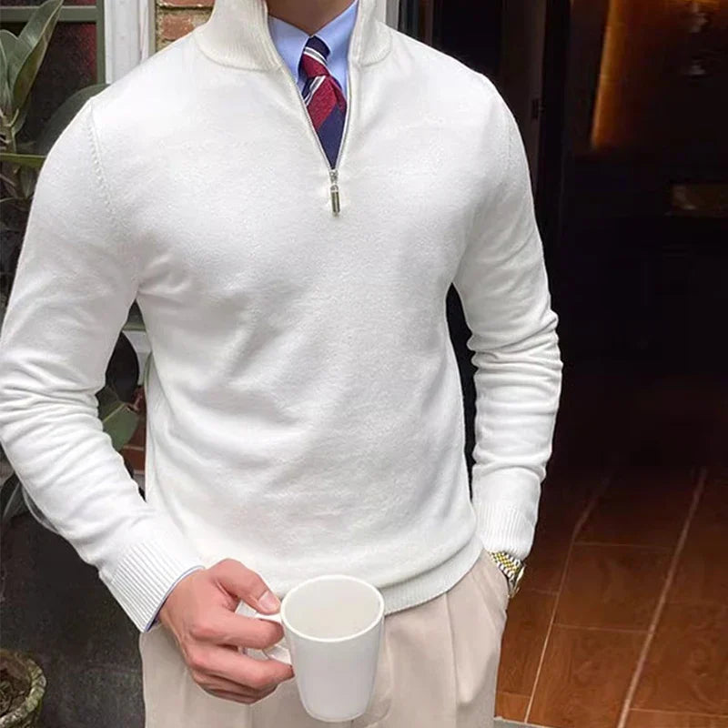Men's Quarter Zip Jumper for Autumn and Winter