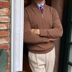 Men's Quarter Zip Jumper for Autumn and Winter