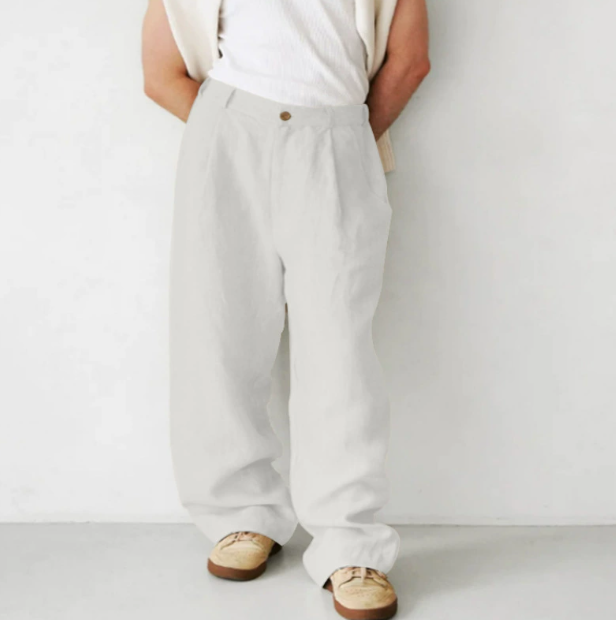 Men's Relaxed Fit Straight Leg Casual Trousers