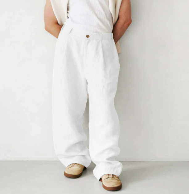 Men's Relaxed Fit Straight Leg Casual Trousers