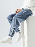 Men's Ribbed Cuff Elasticated Denim Joggers