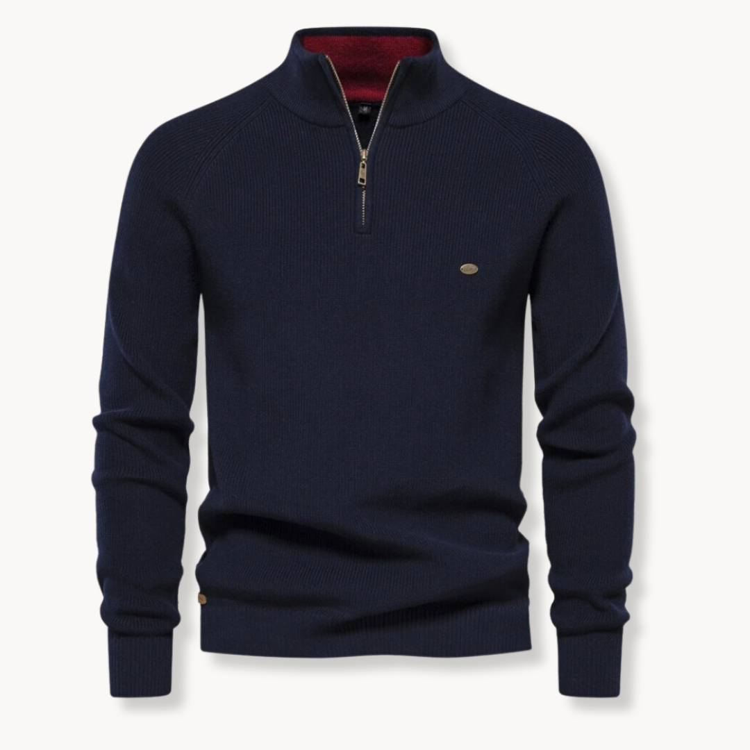 Men's Ribbed Quarter Zip Jumper
