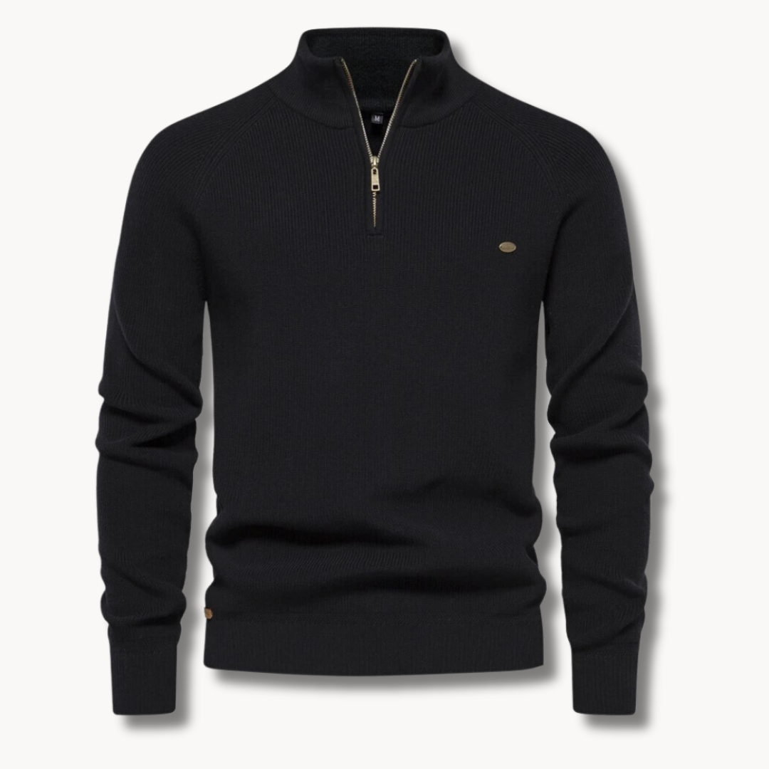 Men's Ribbed Quarter Zip Jumper