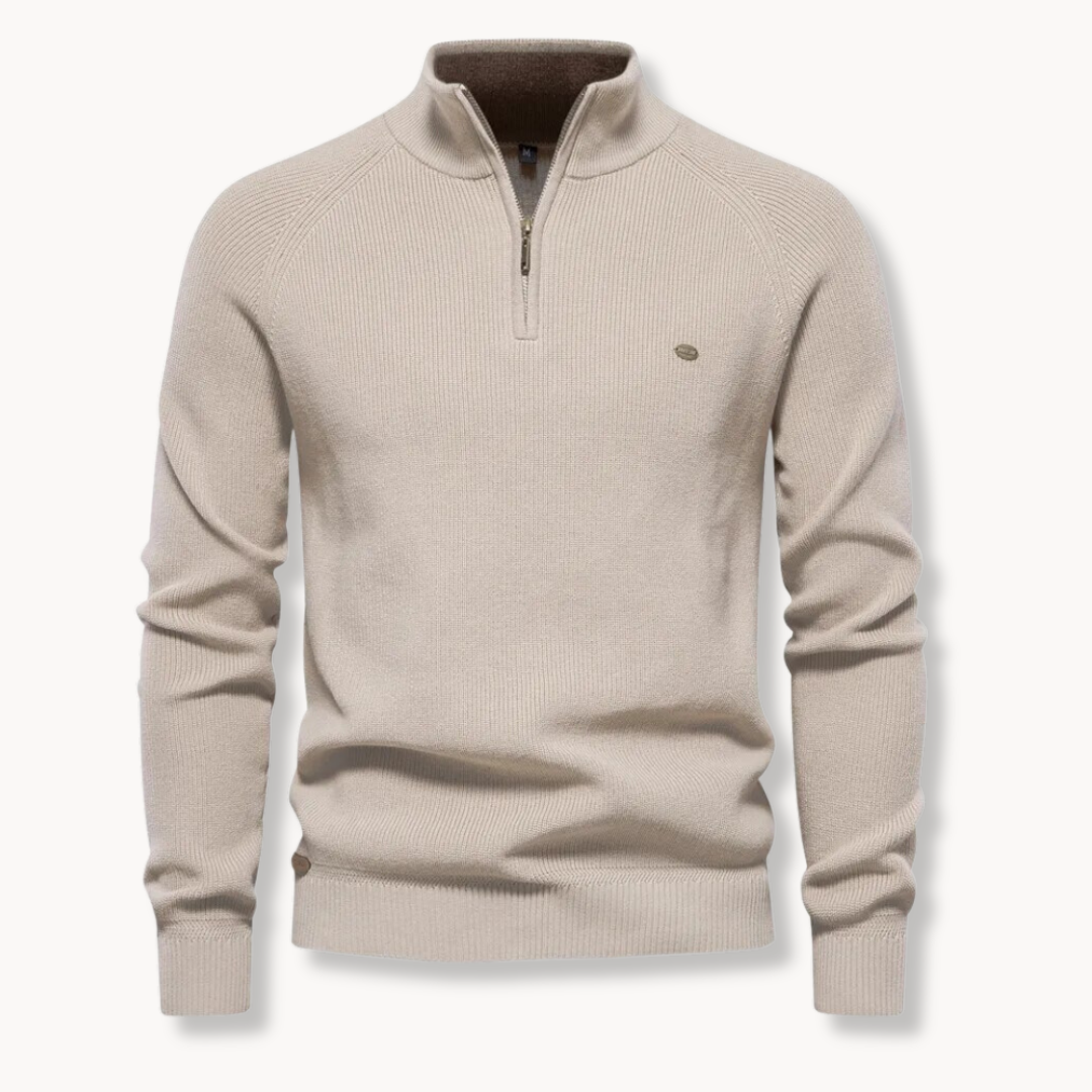 Men's Ribbed Quarter Zip Jumper