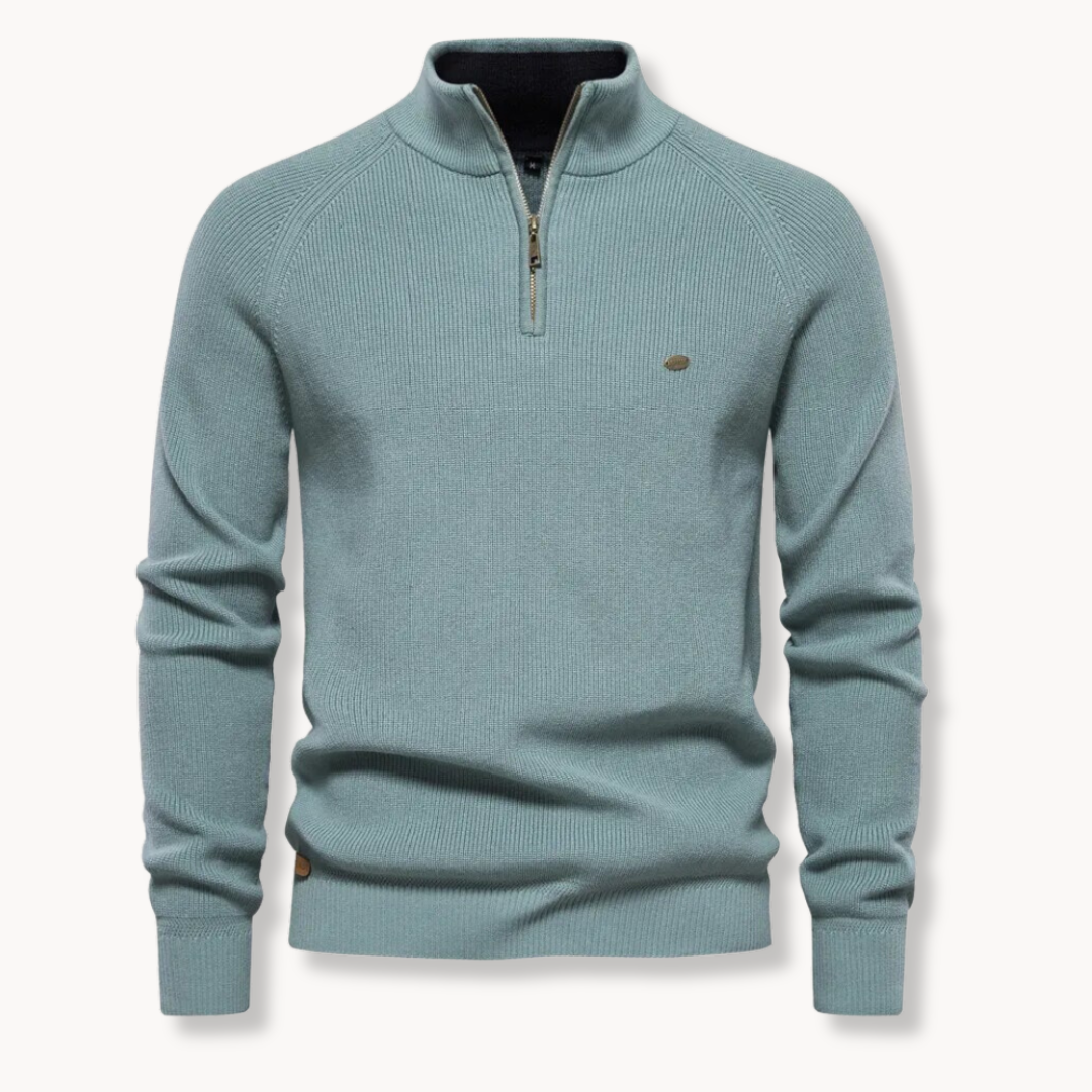 Men's Ribbed Quarter Zip Jumper