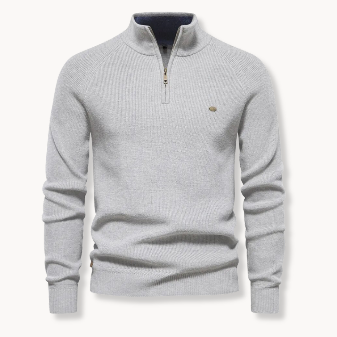 Men's Ribbed Quarter Zip Jumper