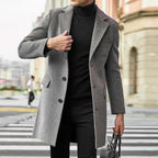 Men's Shearling Lined Leather Look Longline Winter Coat