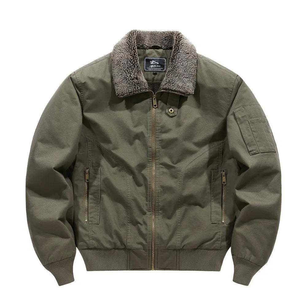 Men's Sherpa Collar Fleece Lined Bomber Jacket