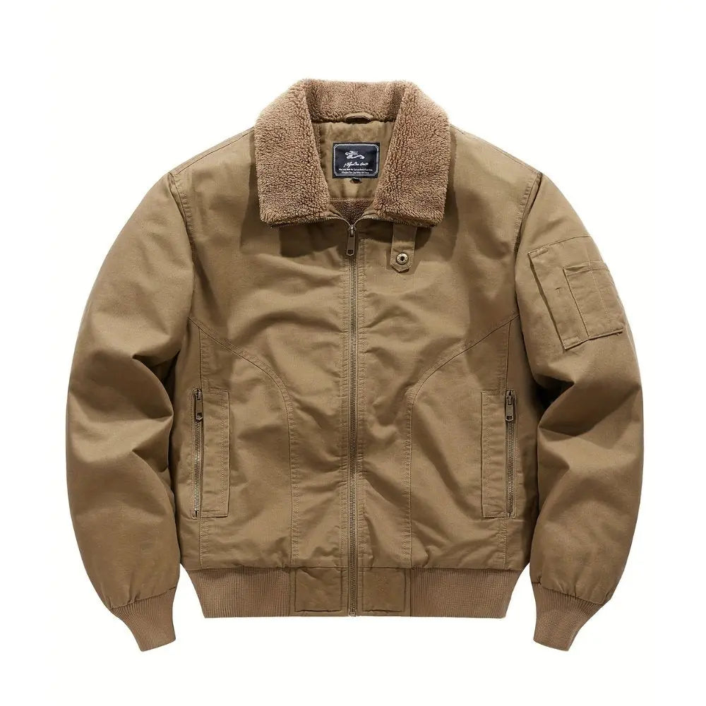Men's Sherpa Collar Fleece Lined Bomber Jacket