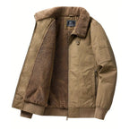 Men's Sherpa Collar Fleece Lined Bomber Jacket