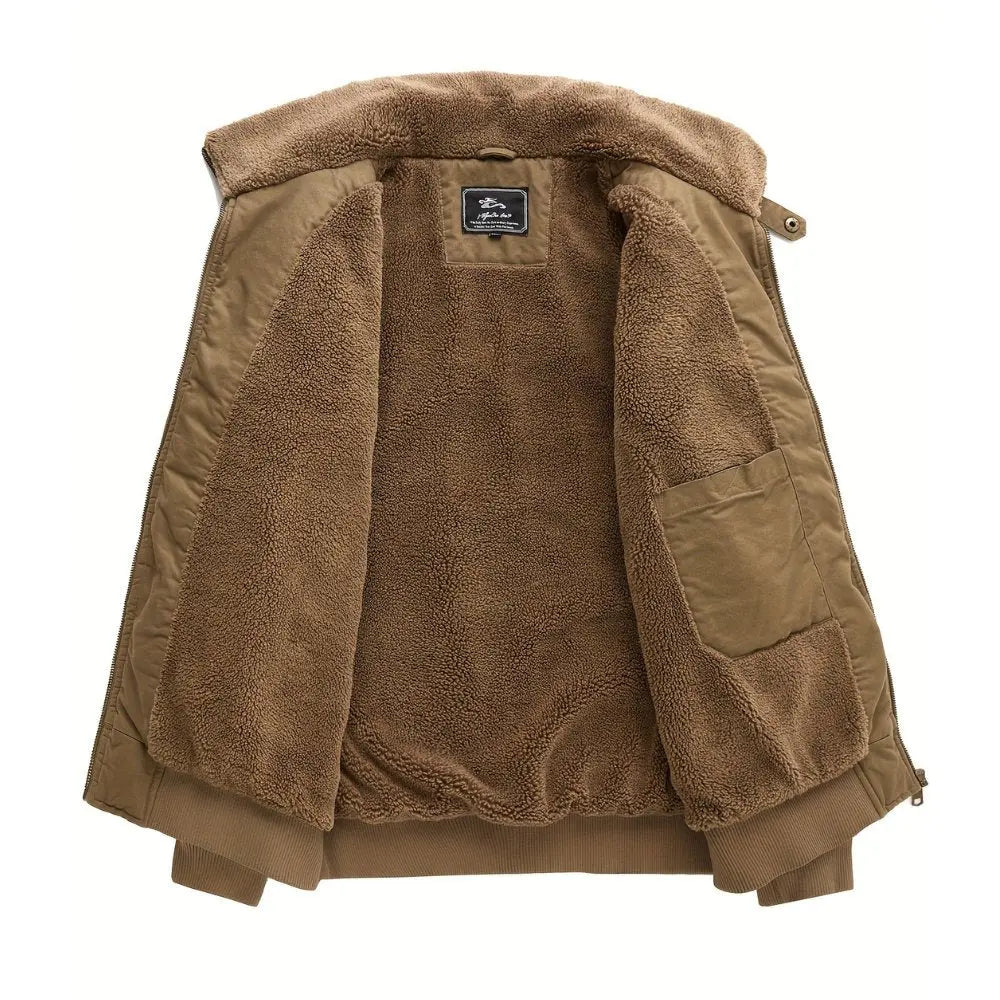 Men's Sherpa Collar Fleece Lined Bomber Jacket