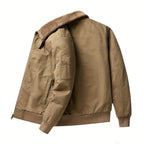 Men's Sherpa Collar Fleece Lined Bomber Jacket