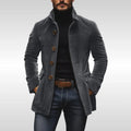 Men's Slim Fit Corduroy Stand Collar Winter Coat