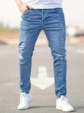 Men's Slim Fit Tapered Distressed Jeans