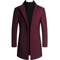 Men's Slim Fit Wool Blend Coat for Autumn and Winter