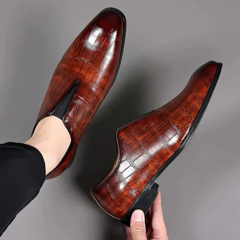 Men's Slip On Padded Brogue Shoes