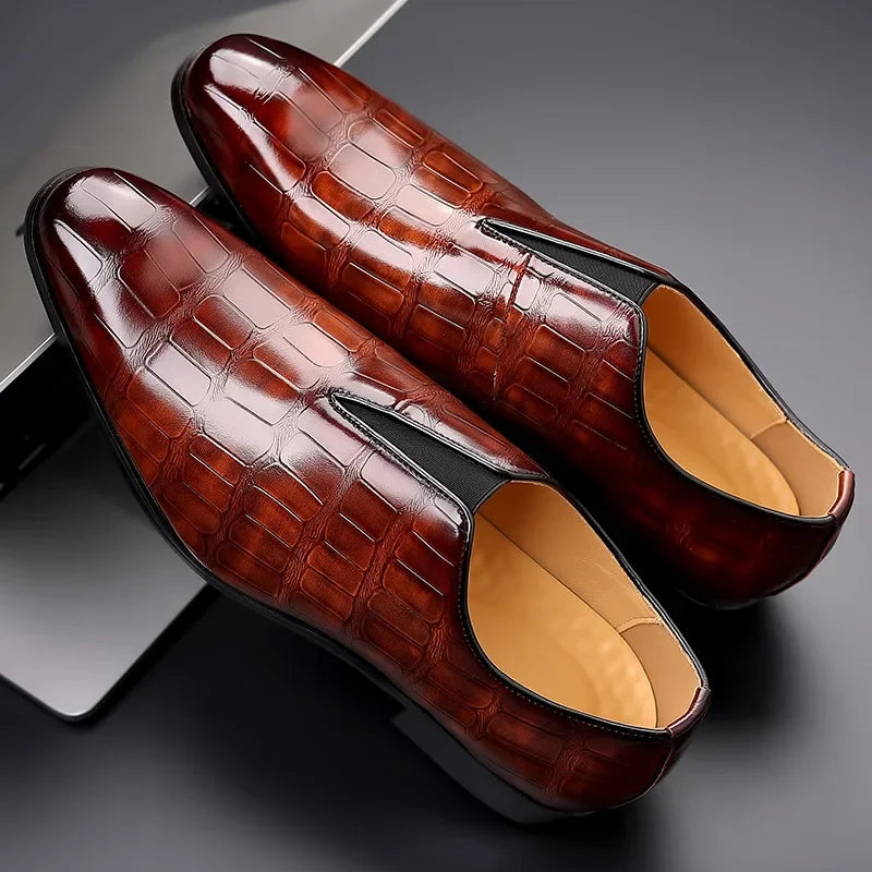Men's Slip On Padded Brogue Shoes