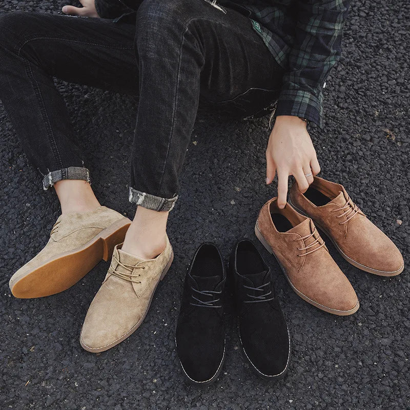 Men's Suede Effect Oxford Formal Shoes