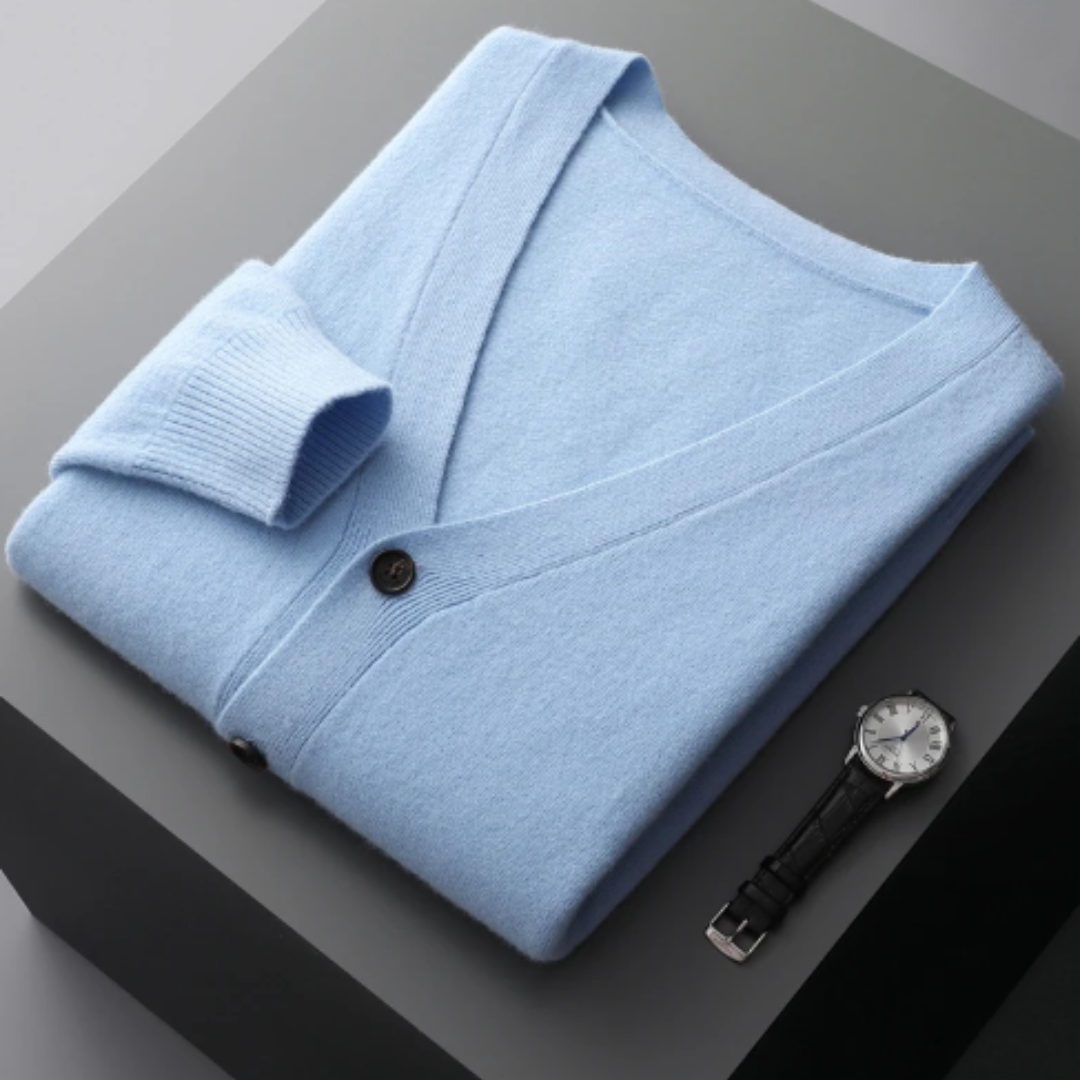Men's V Neck Cardigan for Autumn and Winter