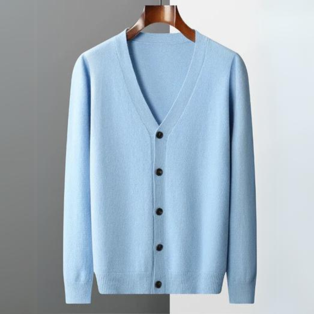 Men's V Neck Cardigan for Autumn and Winter