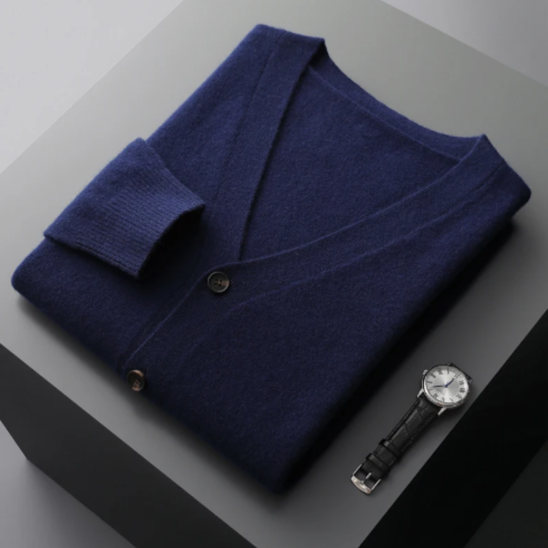 Men's V Neck Cardigan for Autumn and Winter