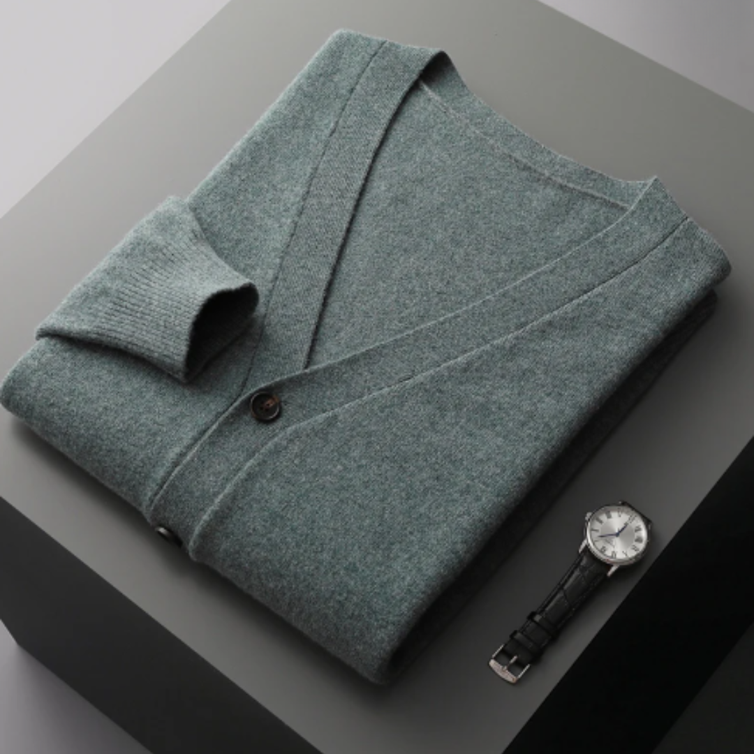 Men's V Neck Cardigan for Autumn and Winter