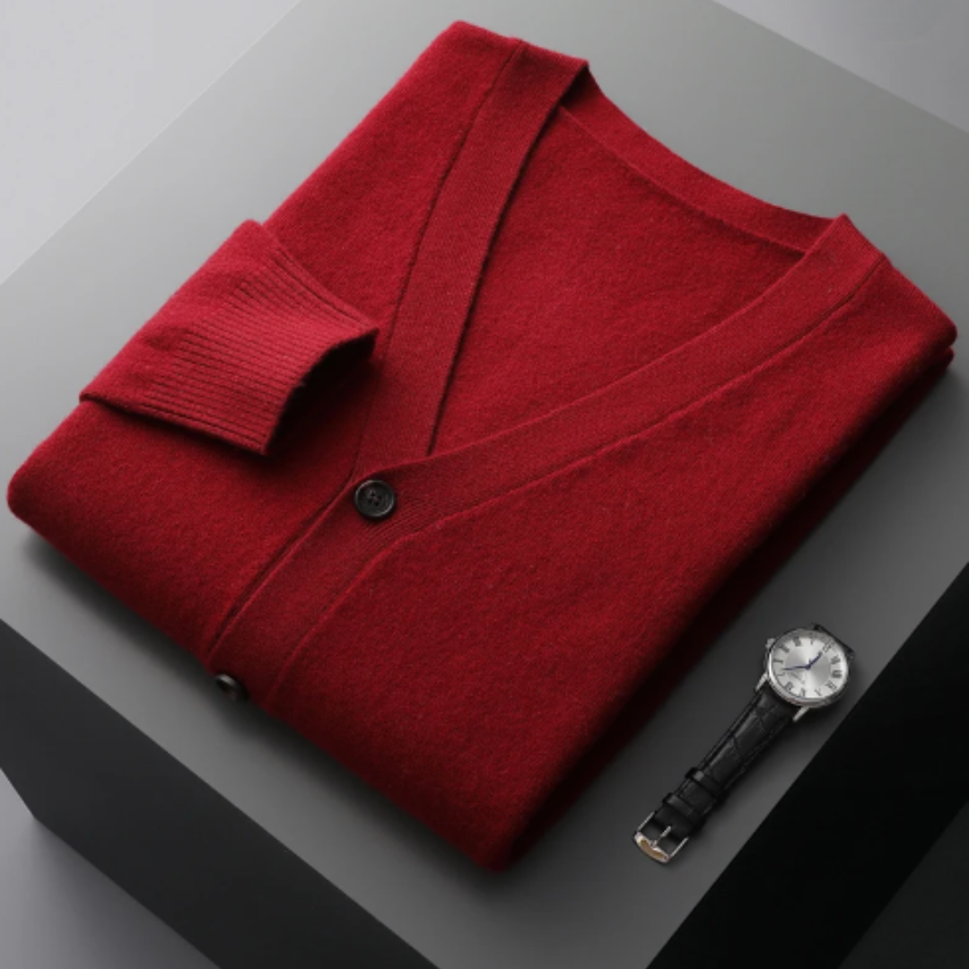 Men's V Neck Cardigan for Autumn and Winter