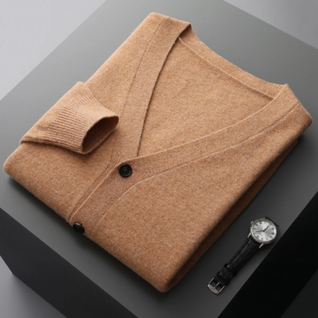 Men's V Neck Cardigan for Autumn and Winter