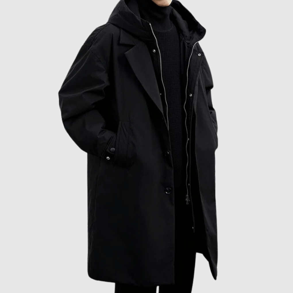 Men's Waterproof Hooded Longline Parka Coat
