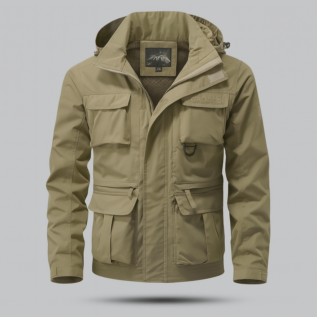 Men's Waterproof Military Style Hooded Field Jacket