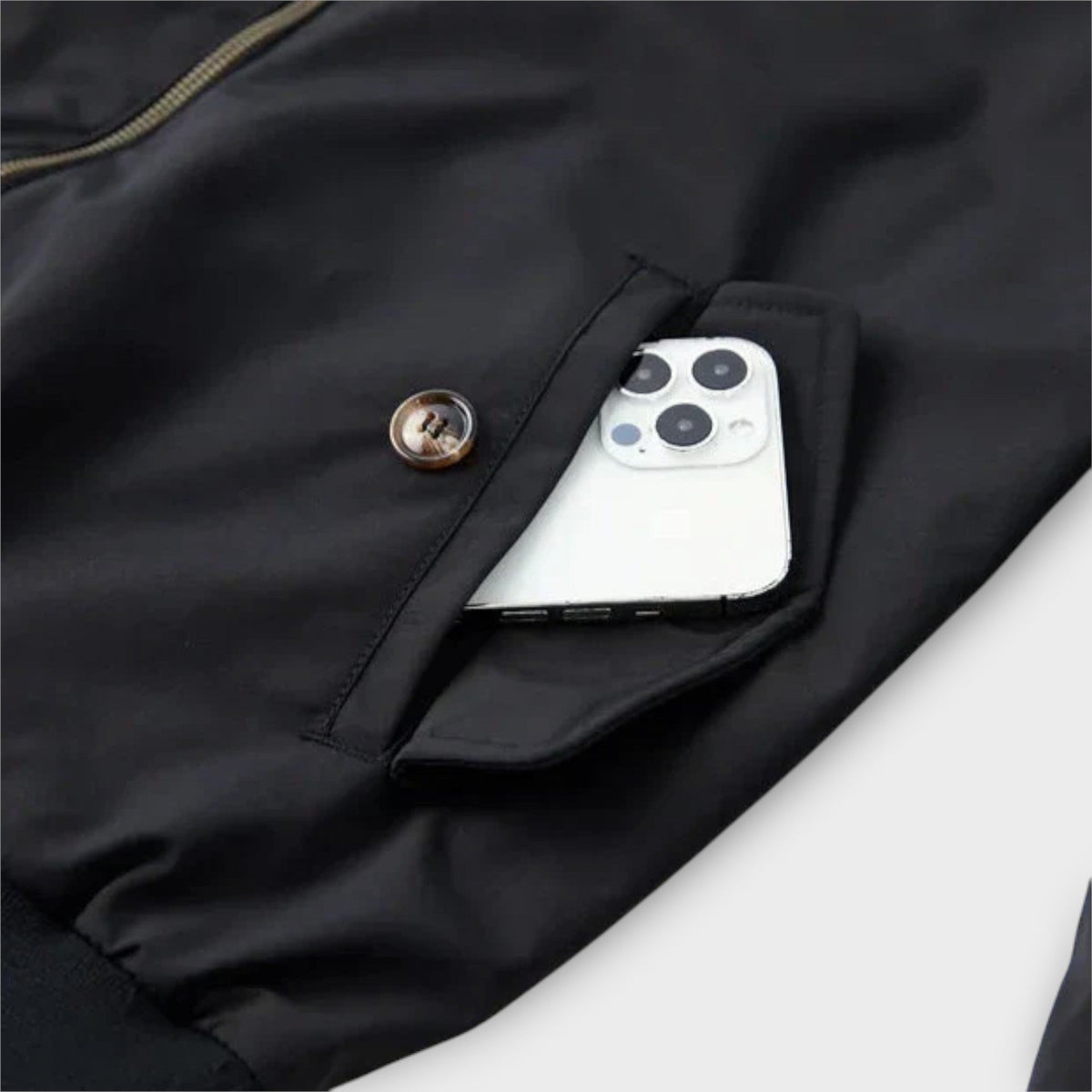 Men's Zip Up Harrington Jacket for Autumn and Winter