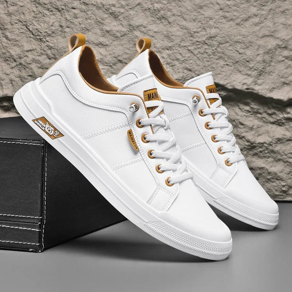 Herren-Leder-Sneaker mit verstärkten Nähten und gepolsterter Innensohle